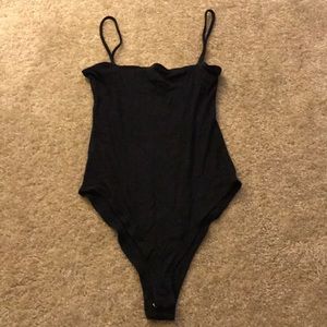 Ribbed cotton spaghetti strap bodysuit!